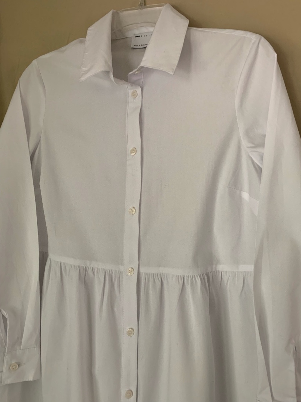 ASOS Design white cotton mini smock shirt dress - Picture 4 of 8